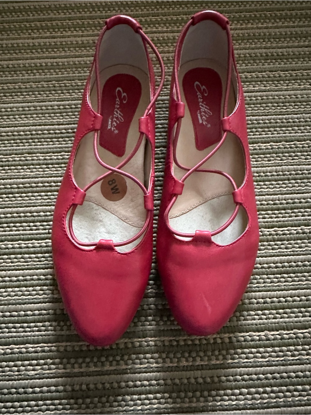 Earthies Red Crisscross Slingback Flats. Size 8 - NWOT